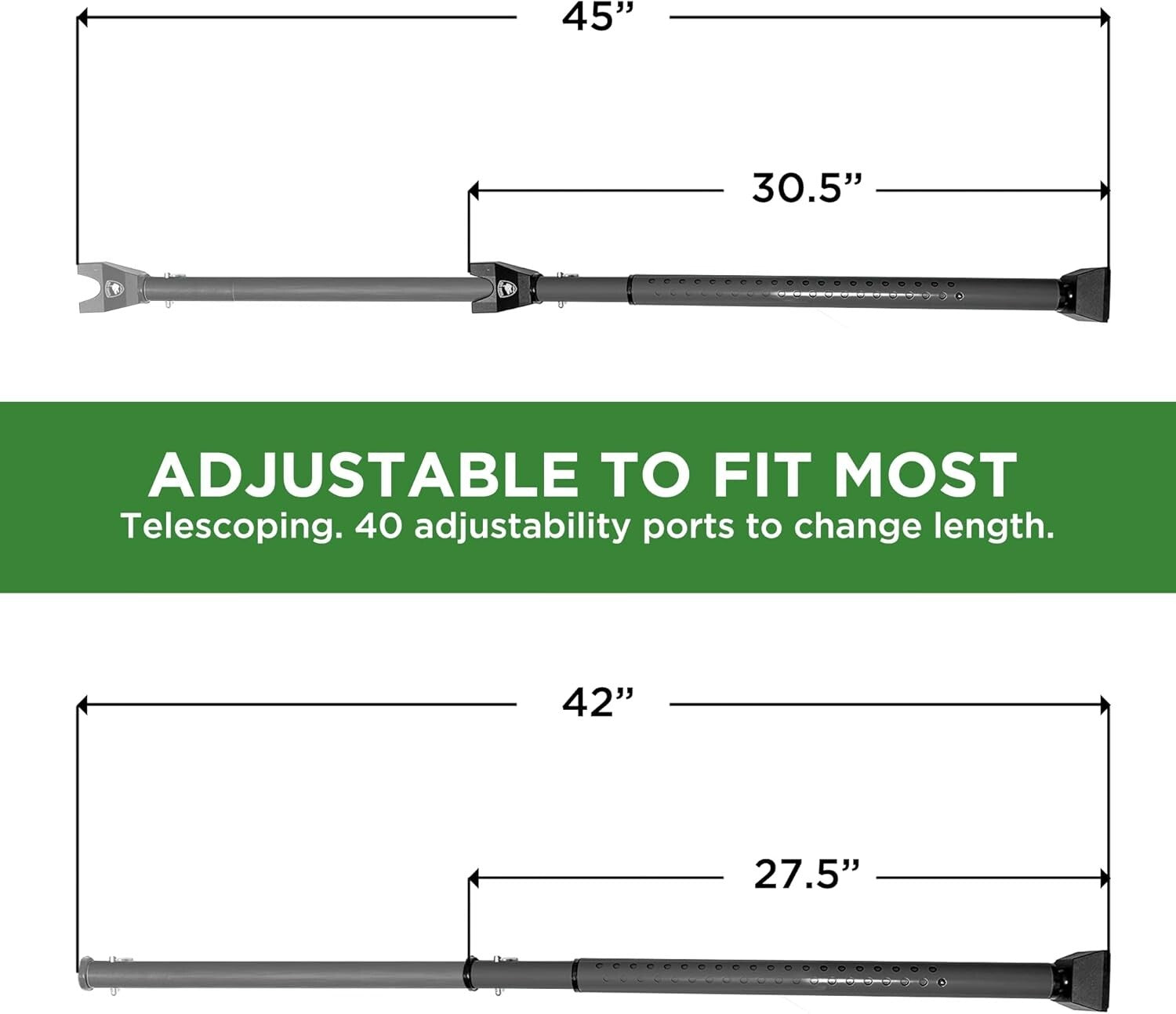 2-in-1 Adjustable Door Jammer & Security Bar - 40 Positions, 300 lbs Capacity