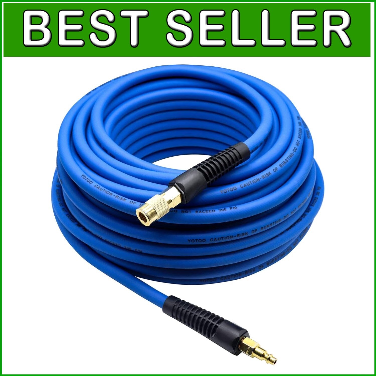 300 PSI Flexible Air Hose 3/8" x 100ft - Kink Resistant for Ultimate Durability