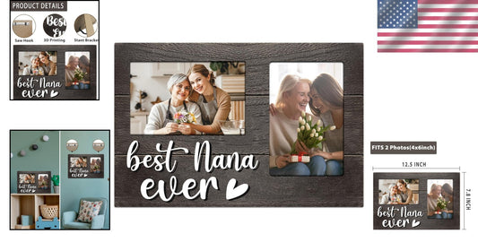 Elegant 3D Photo Frame for Nana - Holds Two Pictures, Perfect Gift for Occasions