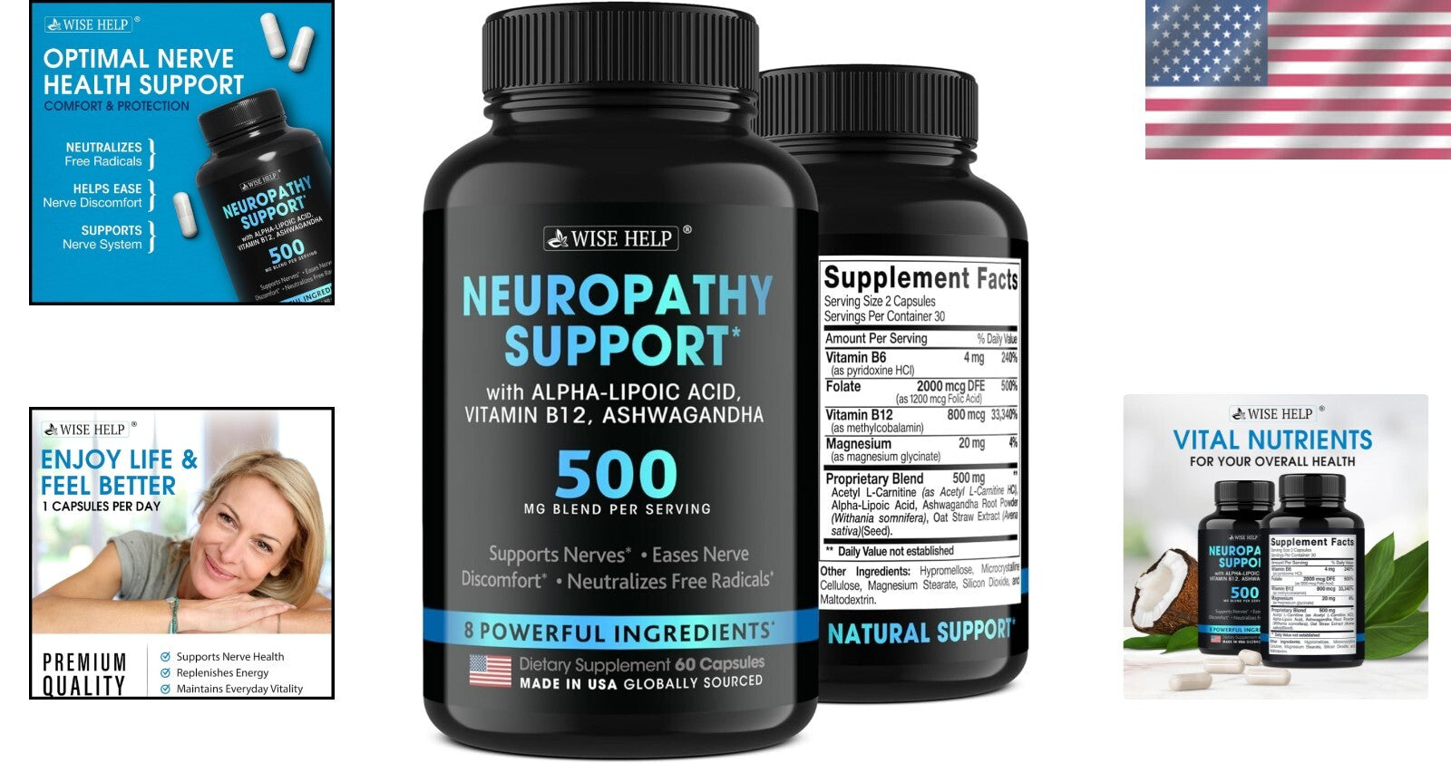 Powerful Nerve Health Formula - 60 Caps for Neuropathy and Trigeminal Neuralgia