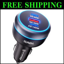 Load image into Gallery viewer, Super Fast Car Charger: 230W USB-C with QC 3.0 &amp; Dual Ports for Fast Charging