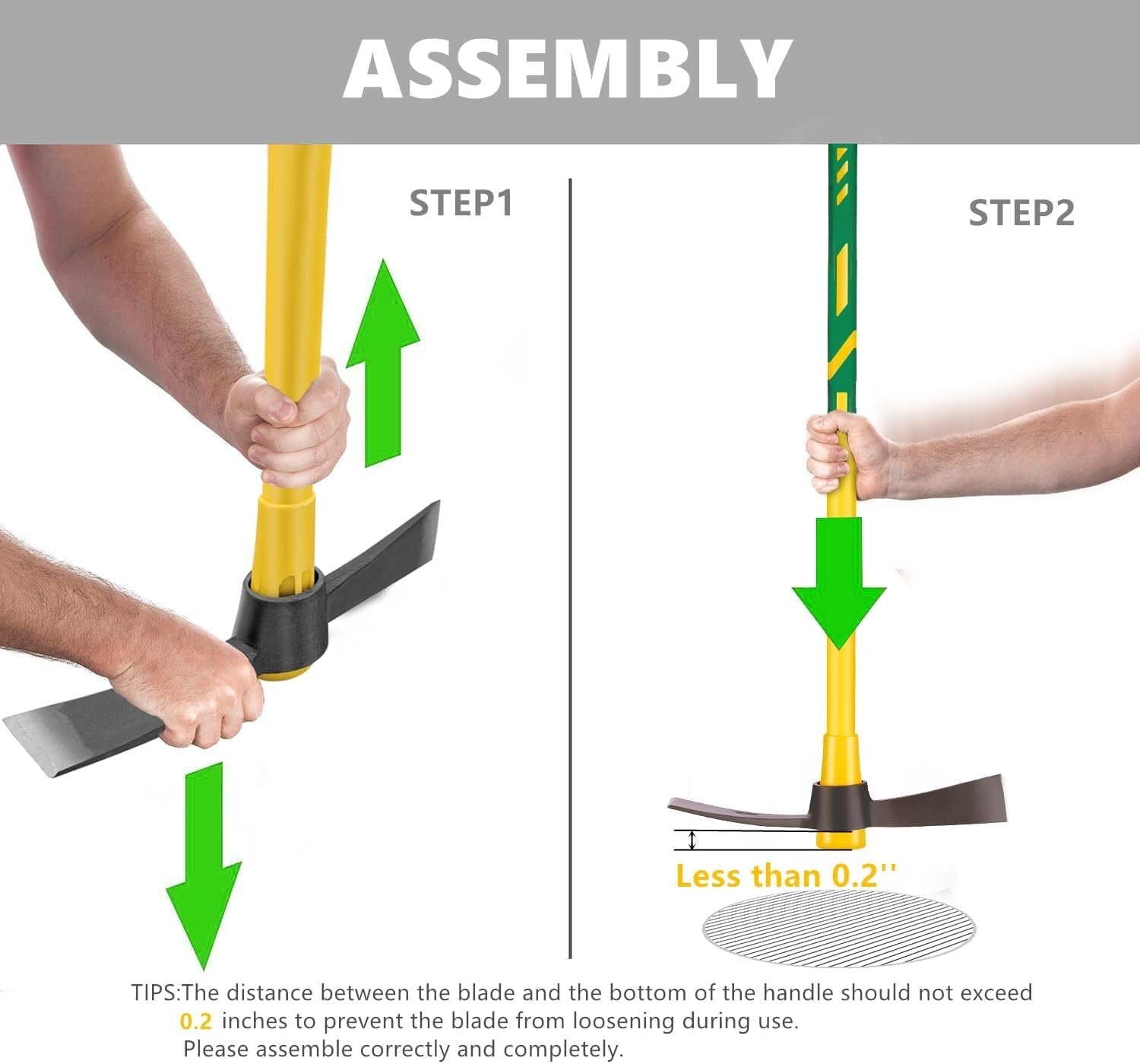 36" Ergonomic Heavy-Duty Garden Mattock with Forged Steel for Efficient Digging