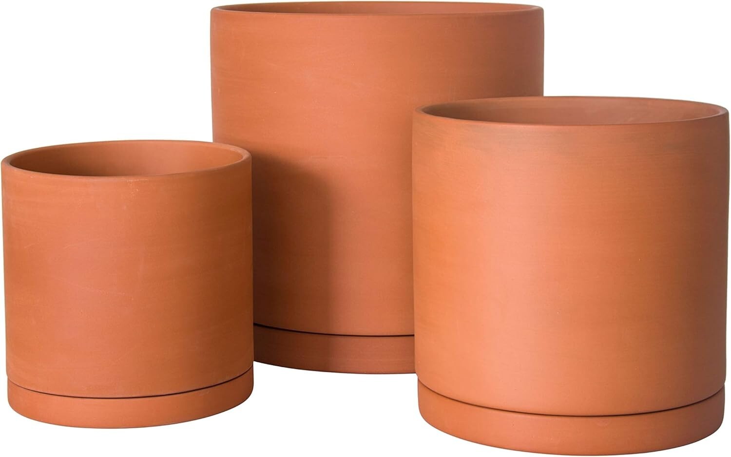 Breathable Terracotta Plant Pots Set – Drainage & Protective Saucers Included