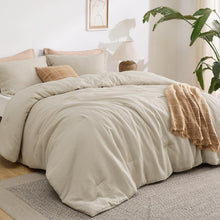 Load image into Gallery viewer, Vintage-Style Waffle Comforter Set Queen in Soft Microfiber - 3 Piece Collection
