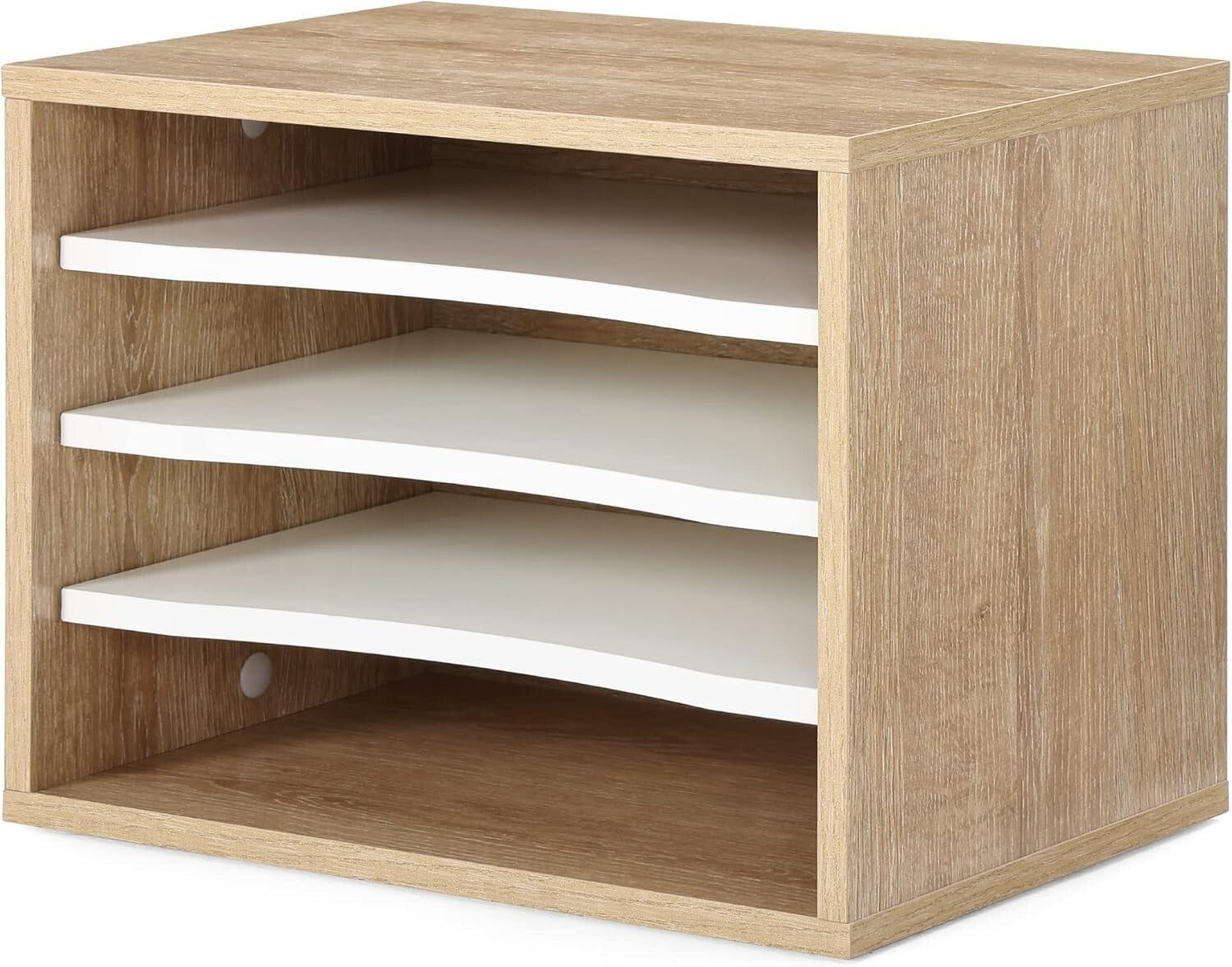 Versatile Wooden 4-Tier Desktop Paper Sorter – Easy Assembly for Office Spaces