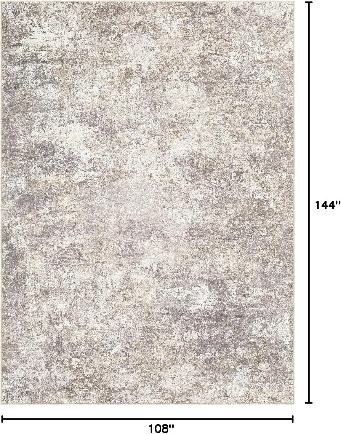 9x12 Washable Area Rug with Non-Slip Backing - Ideal for Living Room & Dining