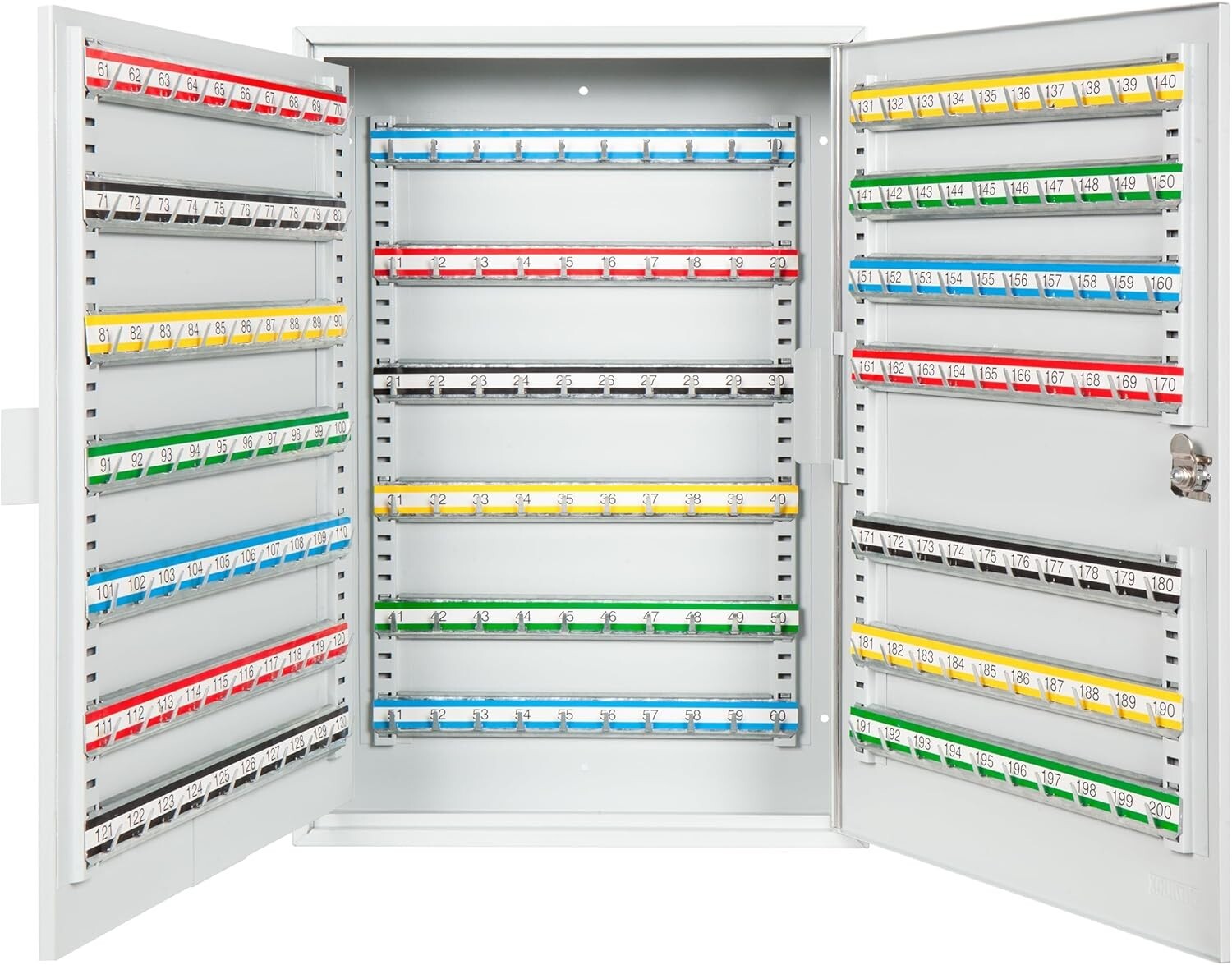 Adjustable Wall-Mount Key Box - 200 Numbered Hooks for Efficient Storage