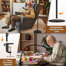Load image into Gallery viewer, Ergonomic Magnifying Floor Lamp with 5X Lens and Adjustable Lighting Features
