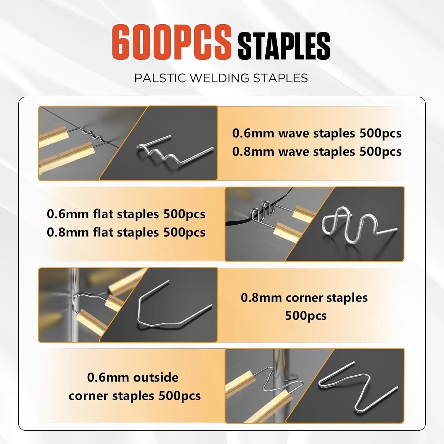 Efficient 5-Level Adjustable Plastic Welding Kit with 600 Staples for Repairs