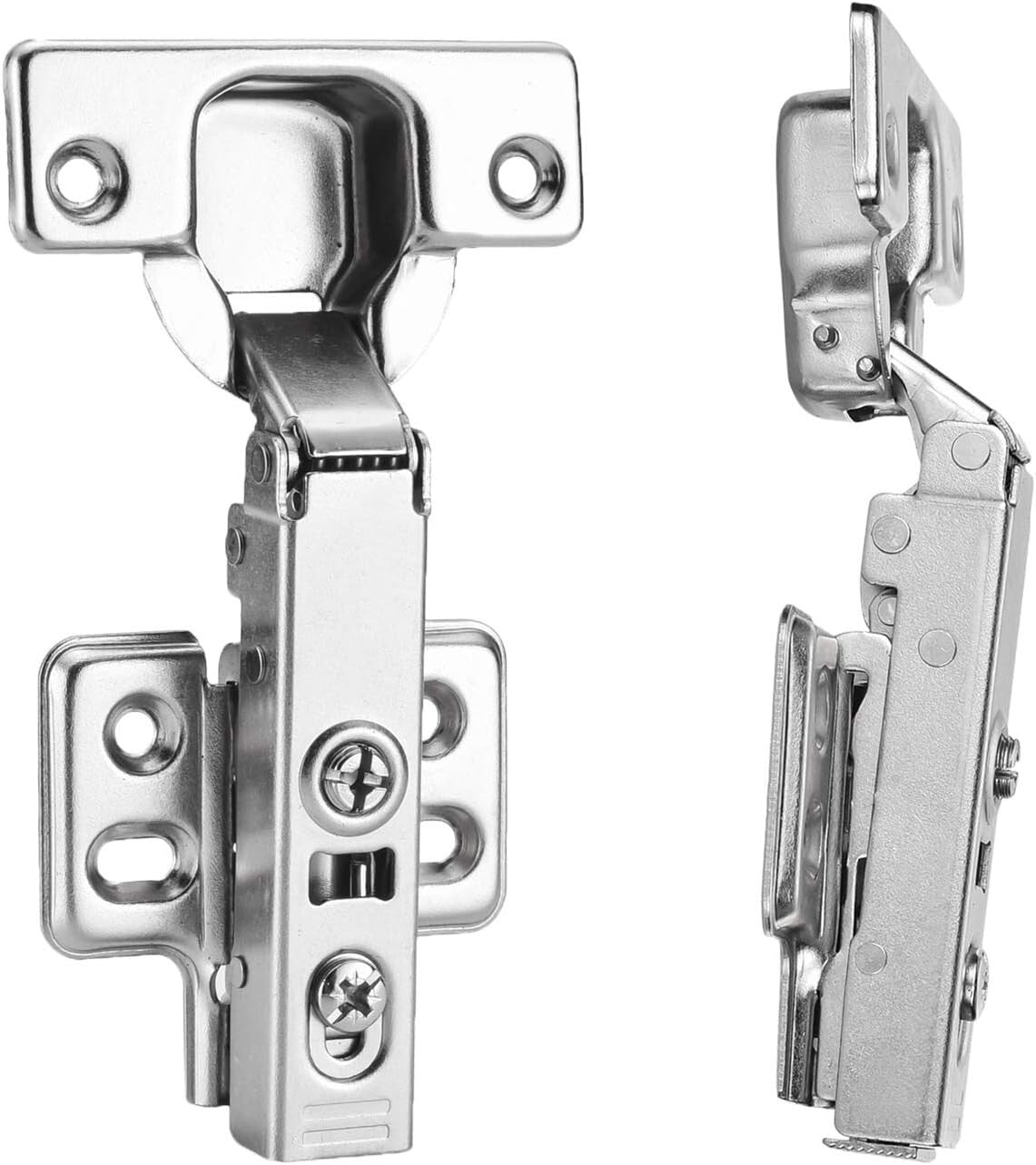 Premium Nickel Plated Cabinet Hinges, 20pcs Soft-Close for Frameless Cabinets