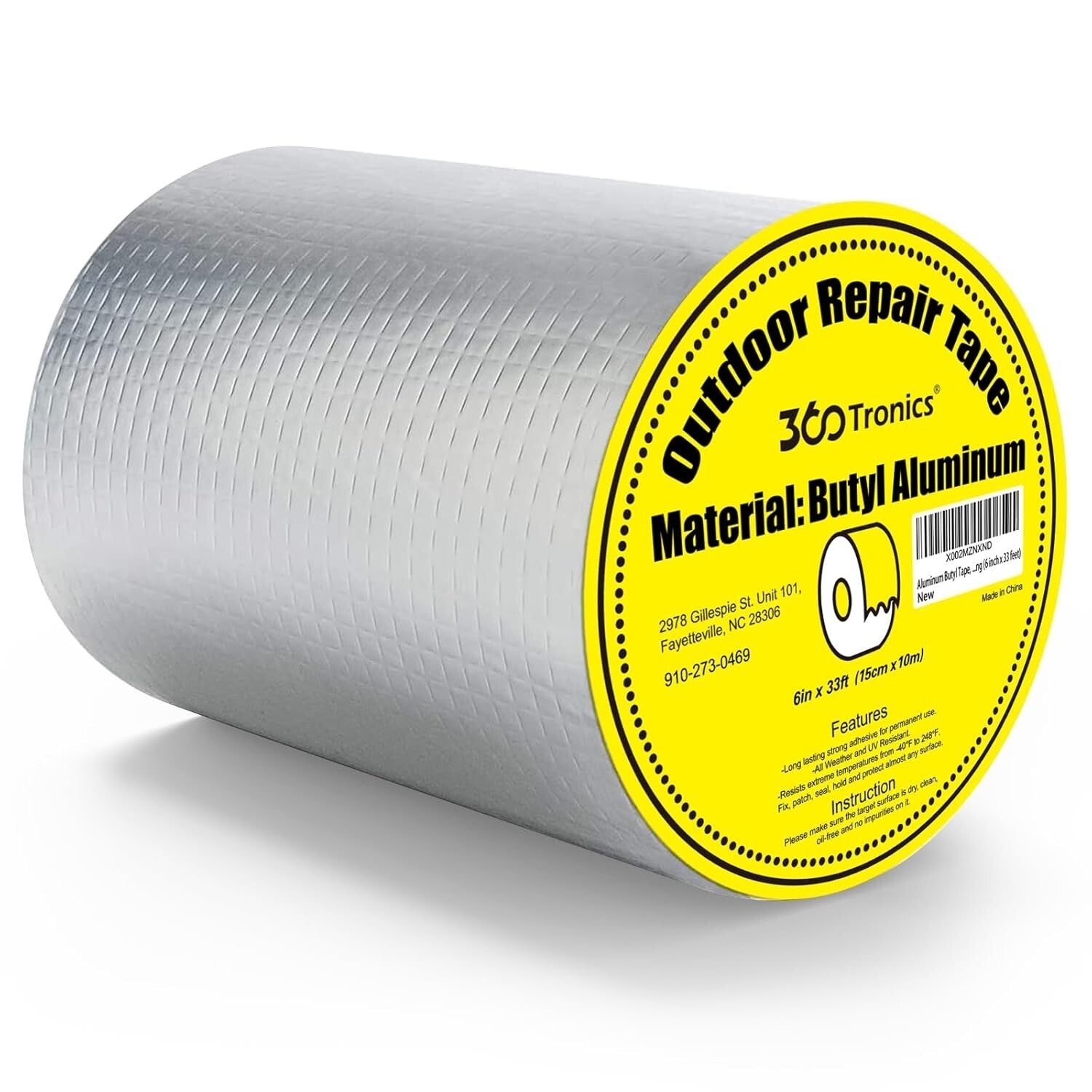 Strong Self-Adhesive Aluminum Tape for Metal Roof & Boat Leak Repair - 6"W