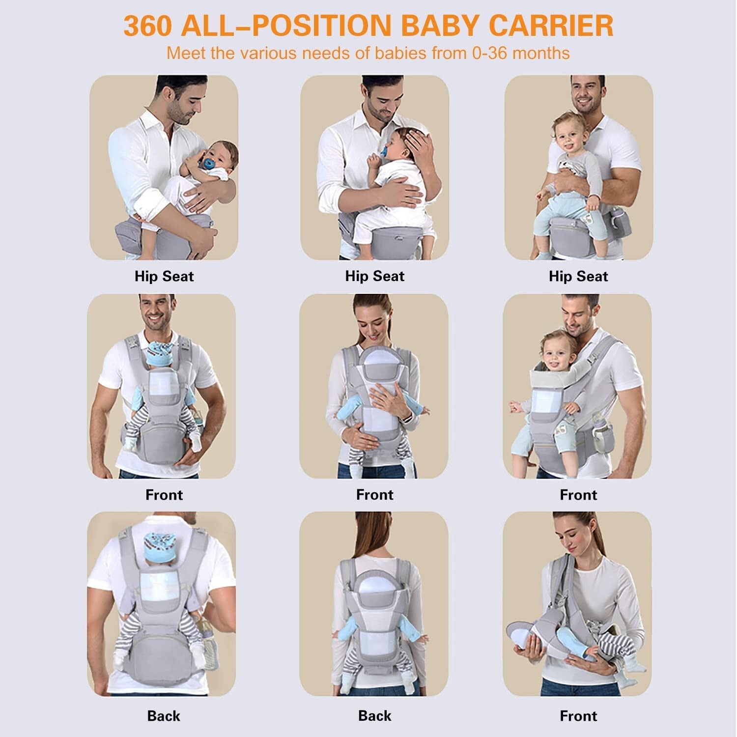 Adjustable Hip Seat Baby Carrier for Infants & Toddlers - Lightweight and Safe