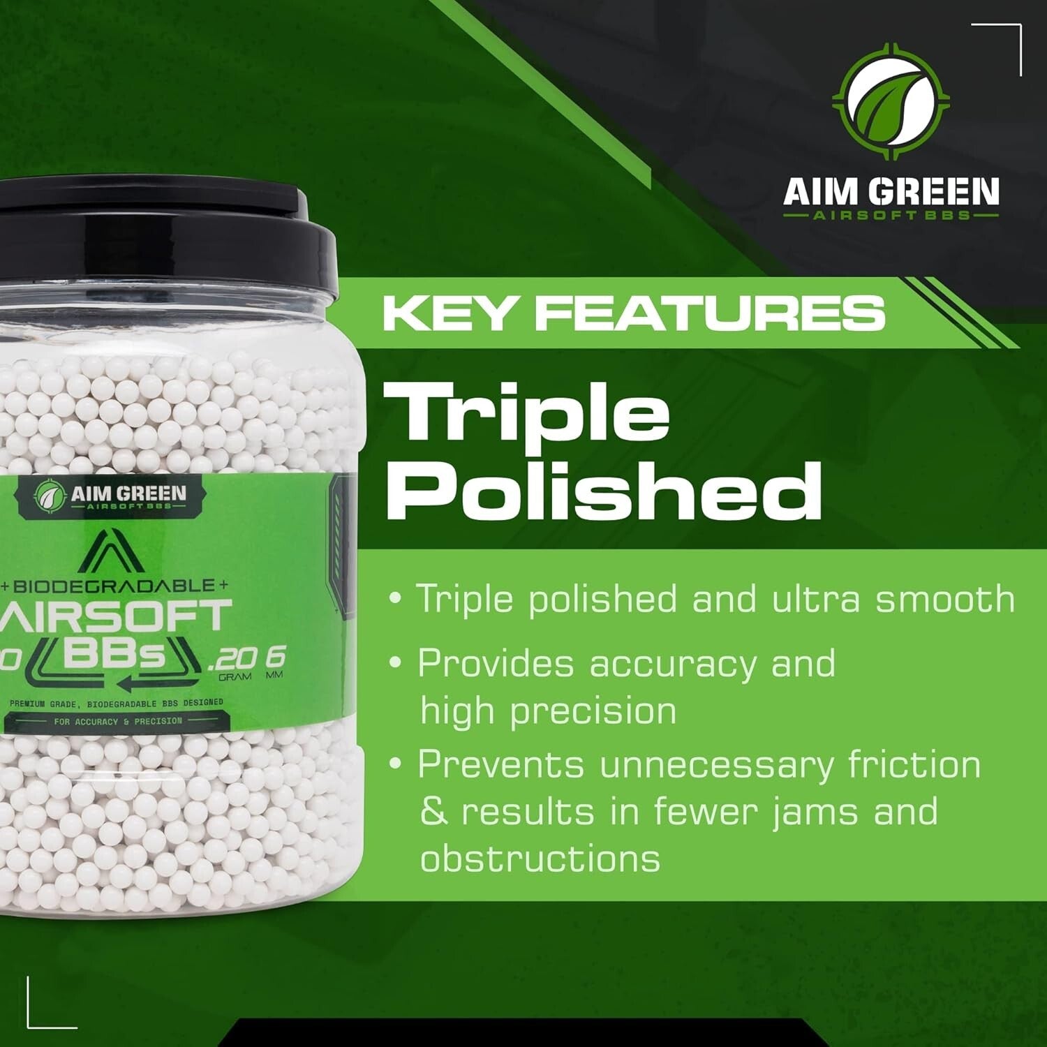 Eco-Conscious White Airsoft BBs - Biodegradable 6mm for Tournaments & Practice