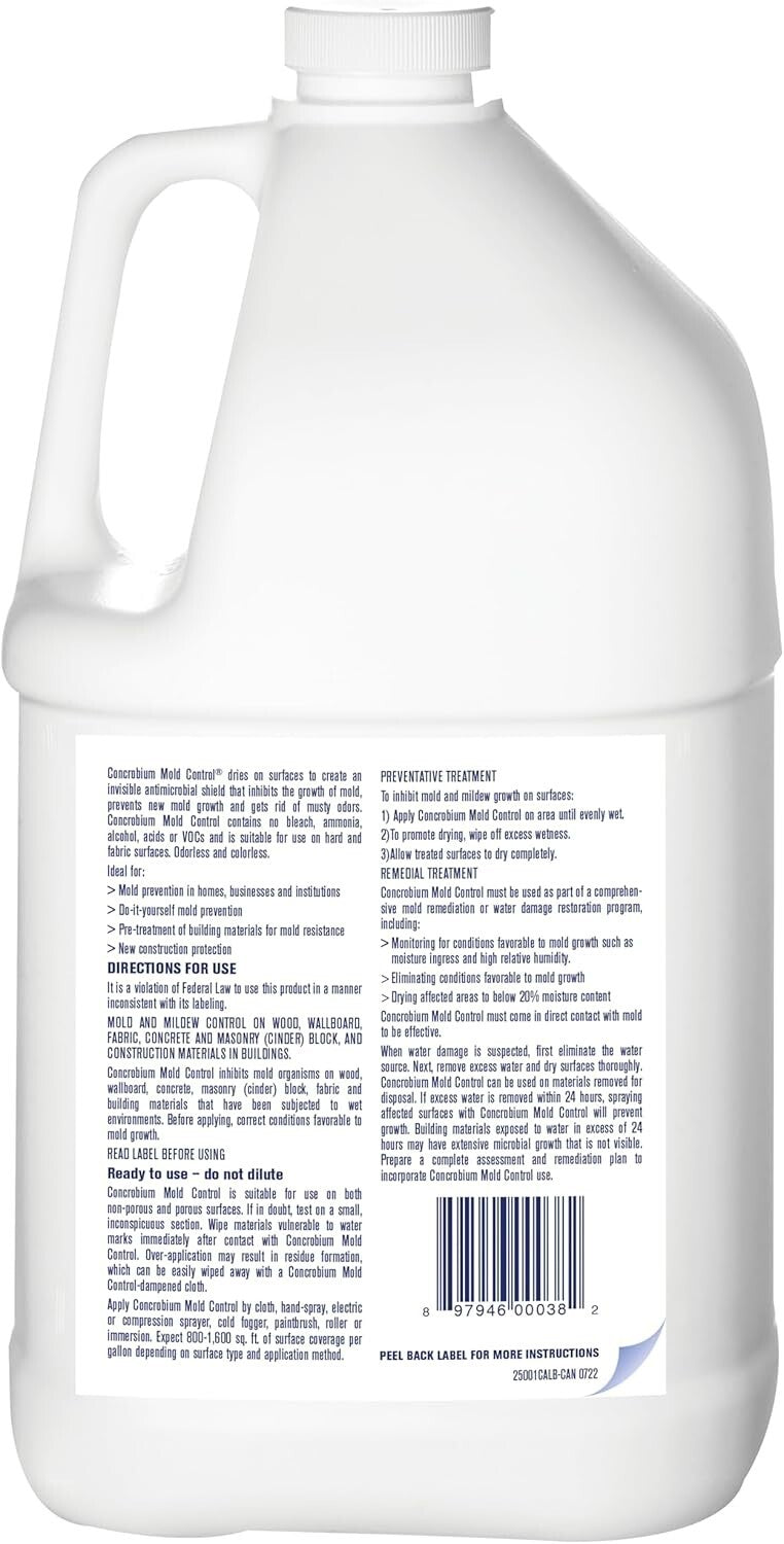 Effective 1 Gallon Mold Control - Unscented Cleaner for Home and Commercial Use