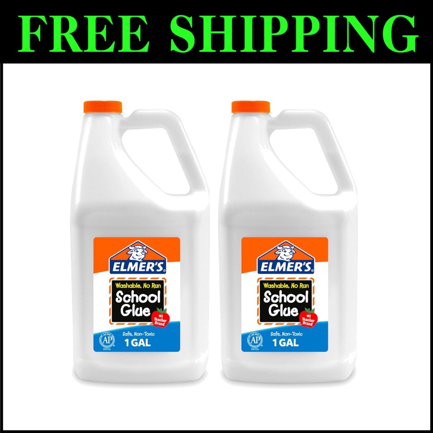 Smooth White Liquid School Glue 2 Pack - Perfect for Slime and DIY Projects
