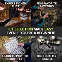 Load image into Gallery viewer, Versatile 40-Piece Fly Fishing Flies Set - Includes Dry, Wet, Nymphs &amp; Streamers