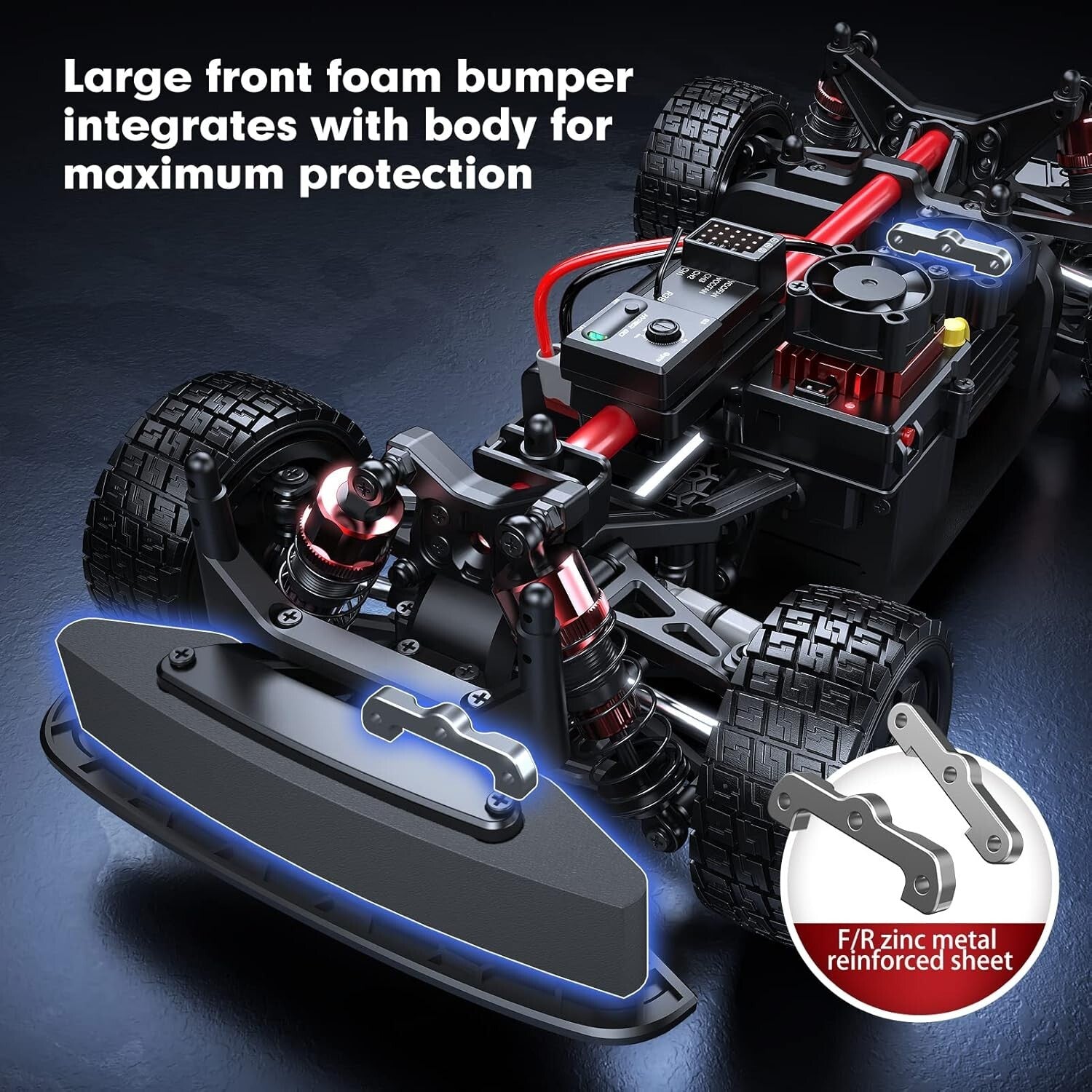 Electric Powered V3 1/14 RC Drift Car – 38 MPH Speed with Controllable Lights