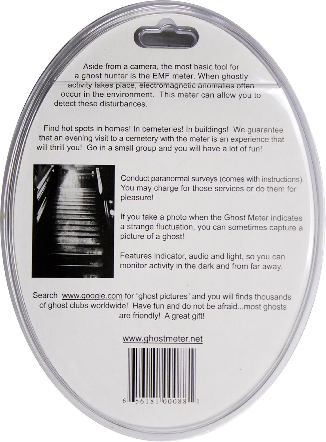 Transparent Ghost Meter EMF Sensor - Compact Battery-Powered Paranormal Detector