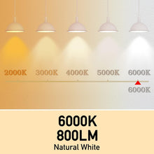 Load image into Gallery viewer, 6000K Bright White LED Light Bulbs - 9W Energy Efficient A19, E26 Base, 6 Pack