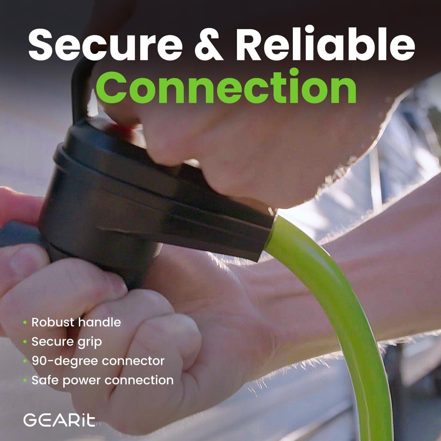 Bright Green 50ft 20 Amp Heavy-Duty RV Extension Cord with Twist Lock Adapter