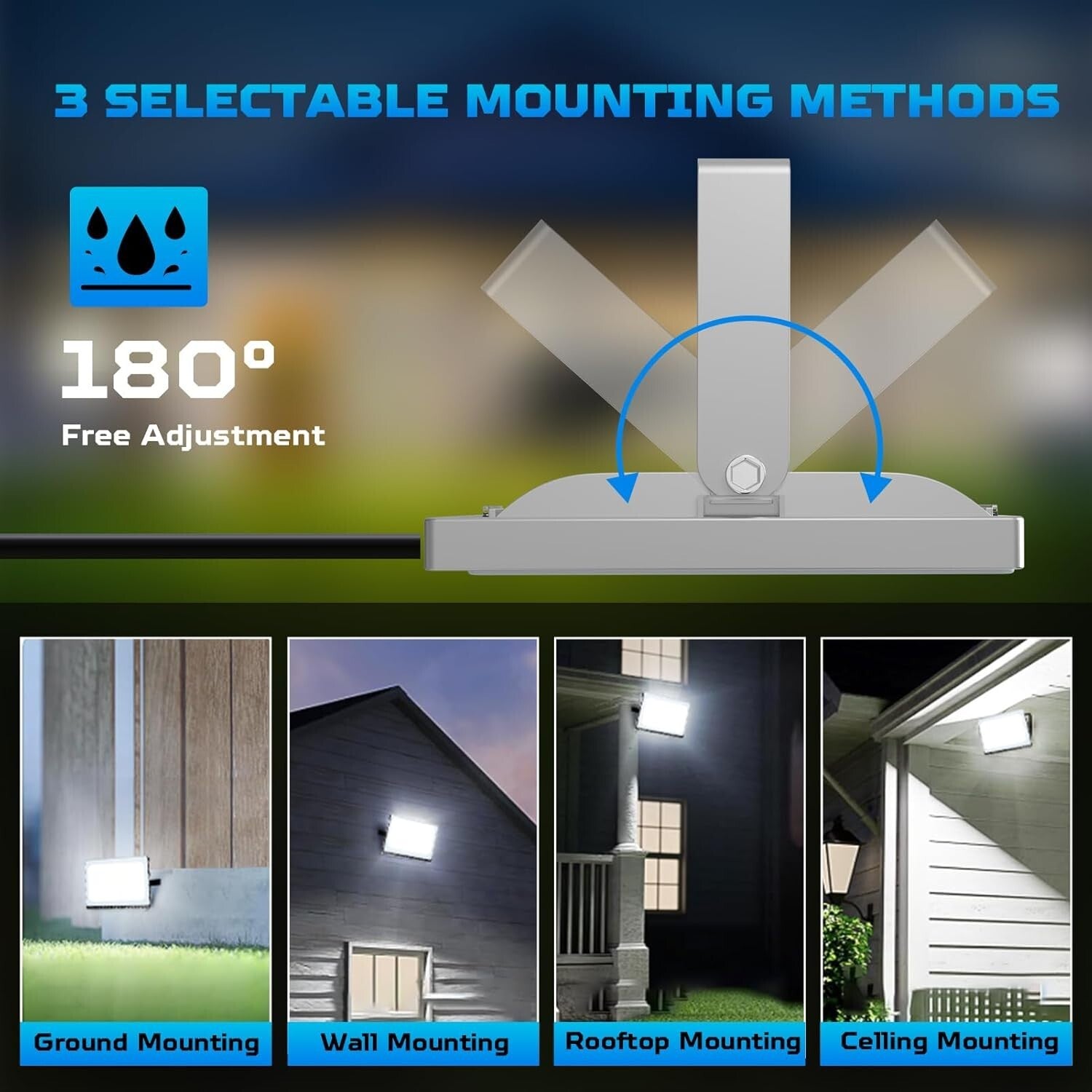 Energy-Saving 500W Slim Design Flood Light - 40000Lumen for Garage & Garden