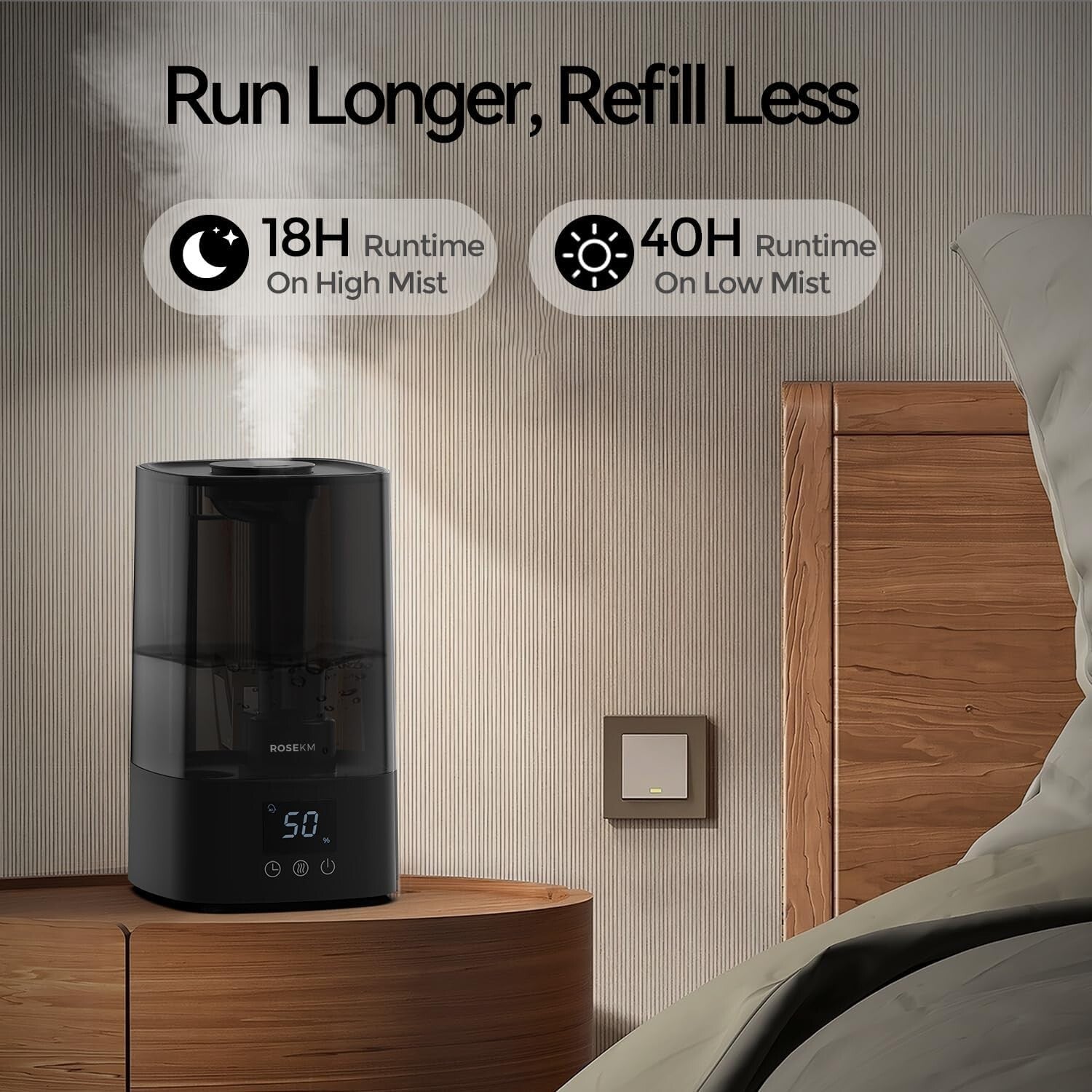 Ultra-Quiet 4.5L Humidifier with Digital Display for Optimal Comfort at Home