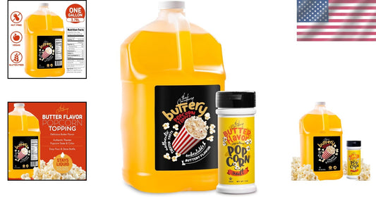 Authentic Movie Theater Buttery Popcorn Oil - 128oz Coconut Blend with Seasoning