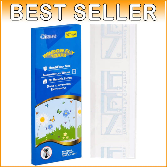Non-Toxic Indoor Fly Sticky Traps - 120 Pack Window Decals for Clean Catching