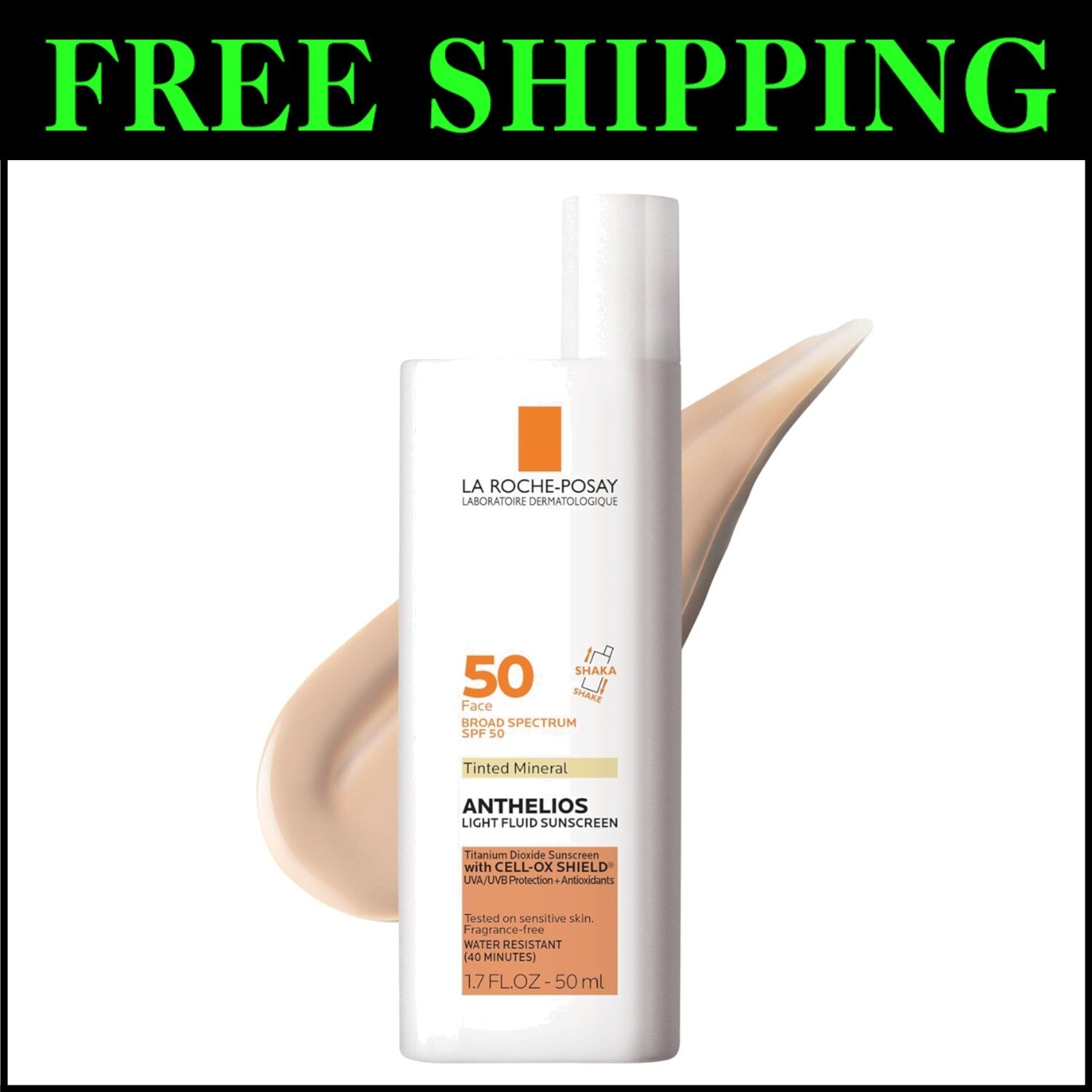 Anthelios Tinted Sunscreen SPF 50+ – Broad Spectrum Protection, No White Cast