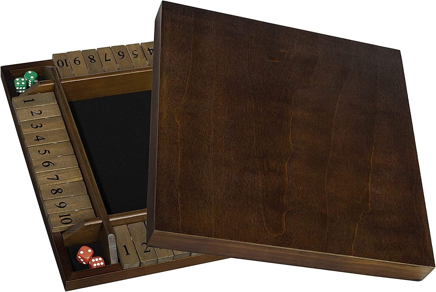 Premium 4-Player Shut The Box Game - Heirloom Quality with Velveteen Surface