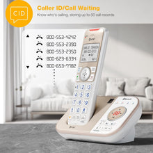 Load image into Gallery viewer, Champagne Gold/White Cordless Phone with Intercom and Digital Answering System