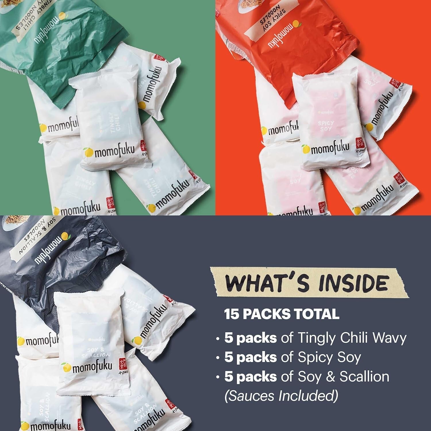 David Chang's Flavorful Ramen Noodle Variety Pack - Vegan & 25% Fewer Calories