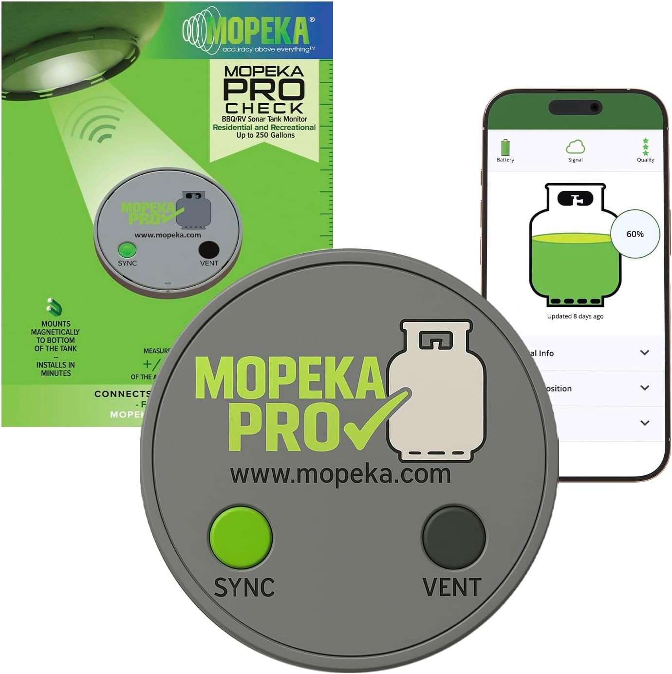 Advanced Ultrasonic Propane Tank Indicator with App - Precise and Convenient