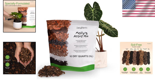 Molly's Aroid Mix: Premium Soilless Potting Mix for Indoor Plants, 10 Dry Quarts