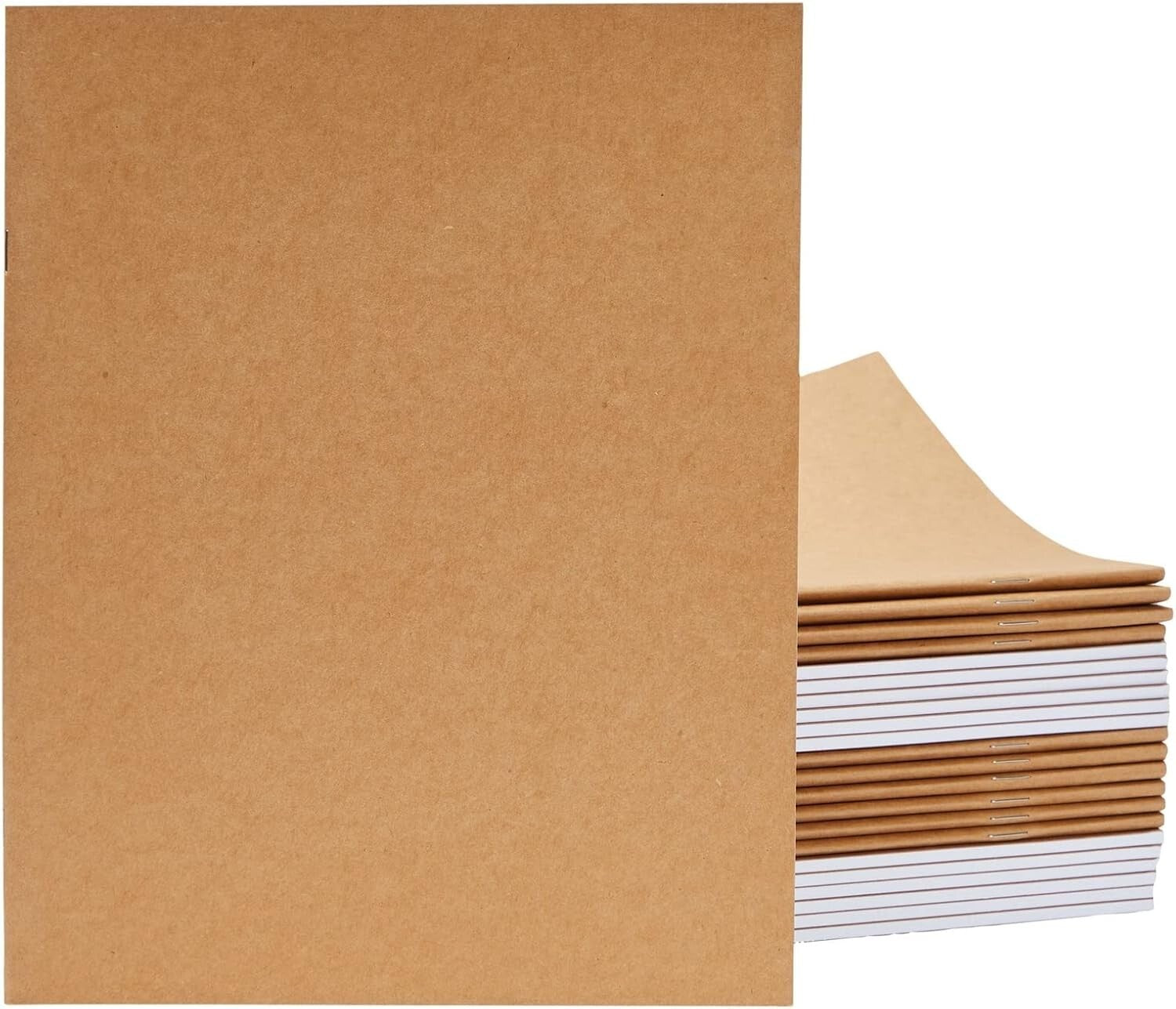 Bulk Pack of 24 Blank Notebooks | A4 Unlined Kraft Journals for Art & Writing