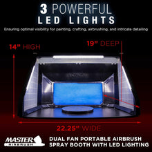 Load image into Gallery viewer, Portable Airbrush Paint Booth with Powerful Extraction &amp; Built-in LED Lighting