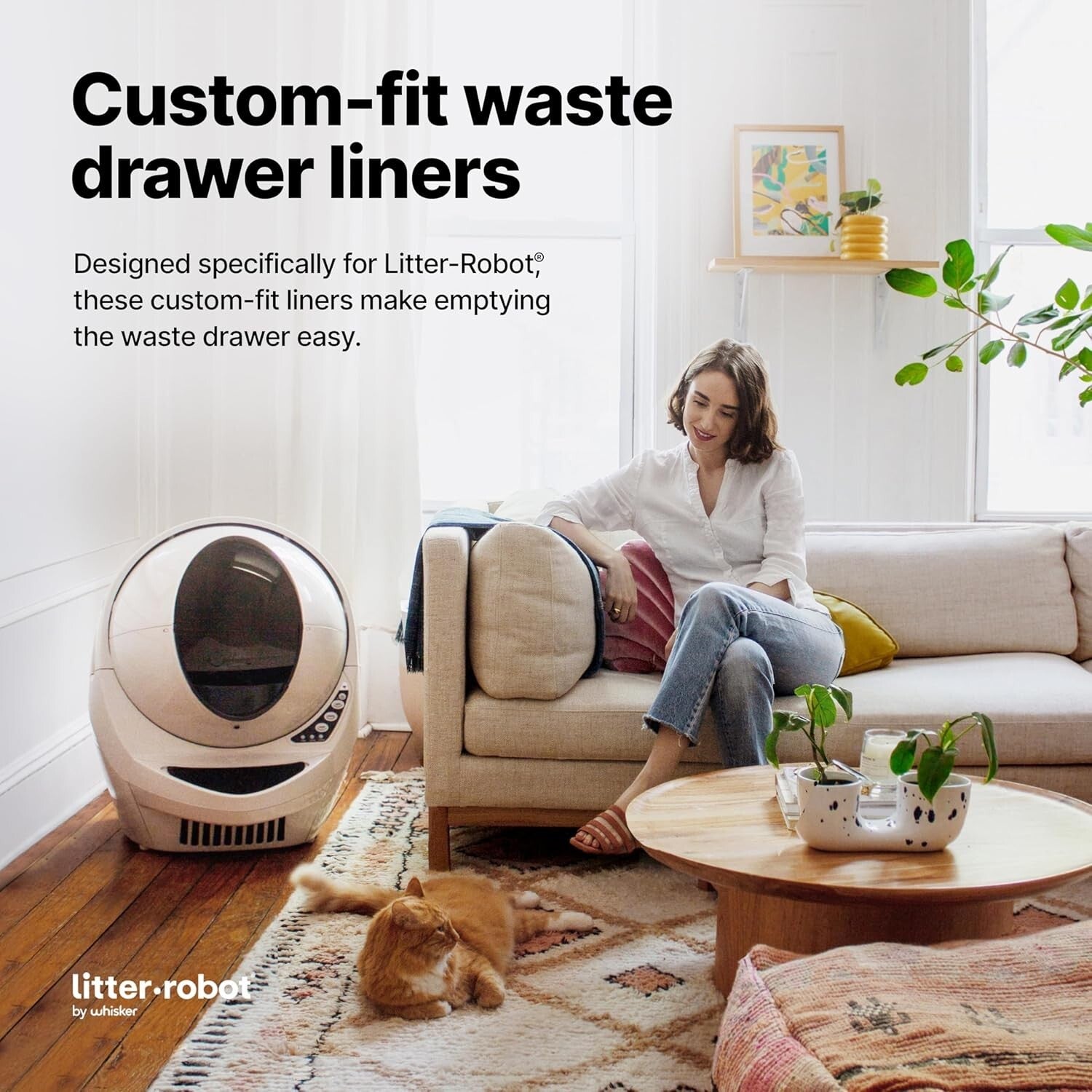 Custom Fit Litter-Robot Waste Drawer Liners - 100 Disposable Bags, 11 Gallon