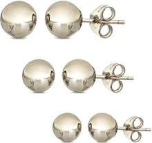Load image into Gallery viewer, Luxury 3-Pair 14K Gold Ball Stud Earrings - 3MM, 4MM, 5MM for Any Occasion