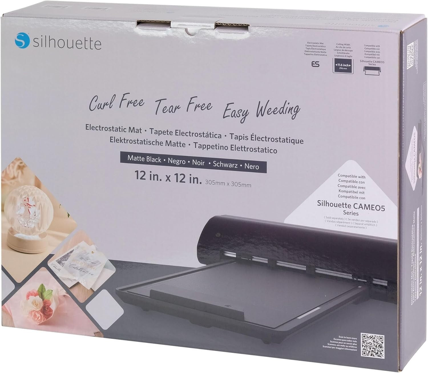 Silhouette Cameo 5 Compatible Electrostatic Mat - 12"x12", Damage-Free Cutting