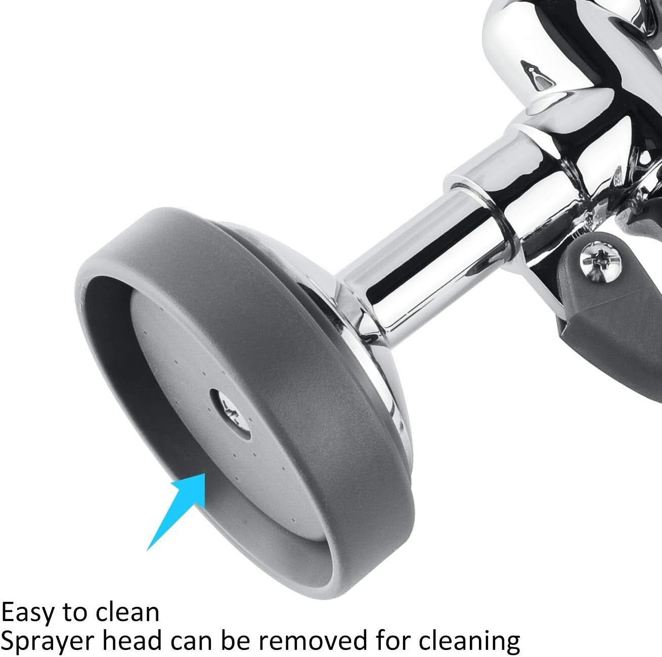 High-Pressure Commercial Faucet Sprayer - Chrome Finish for Kitchen Efficiency