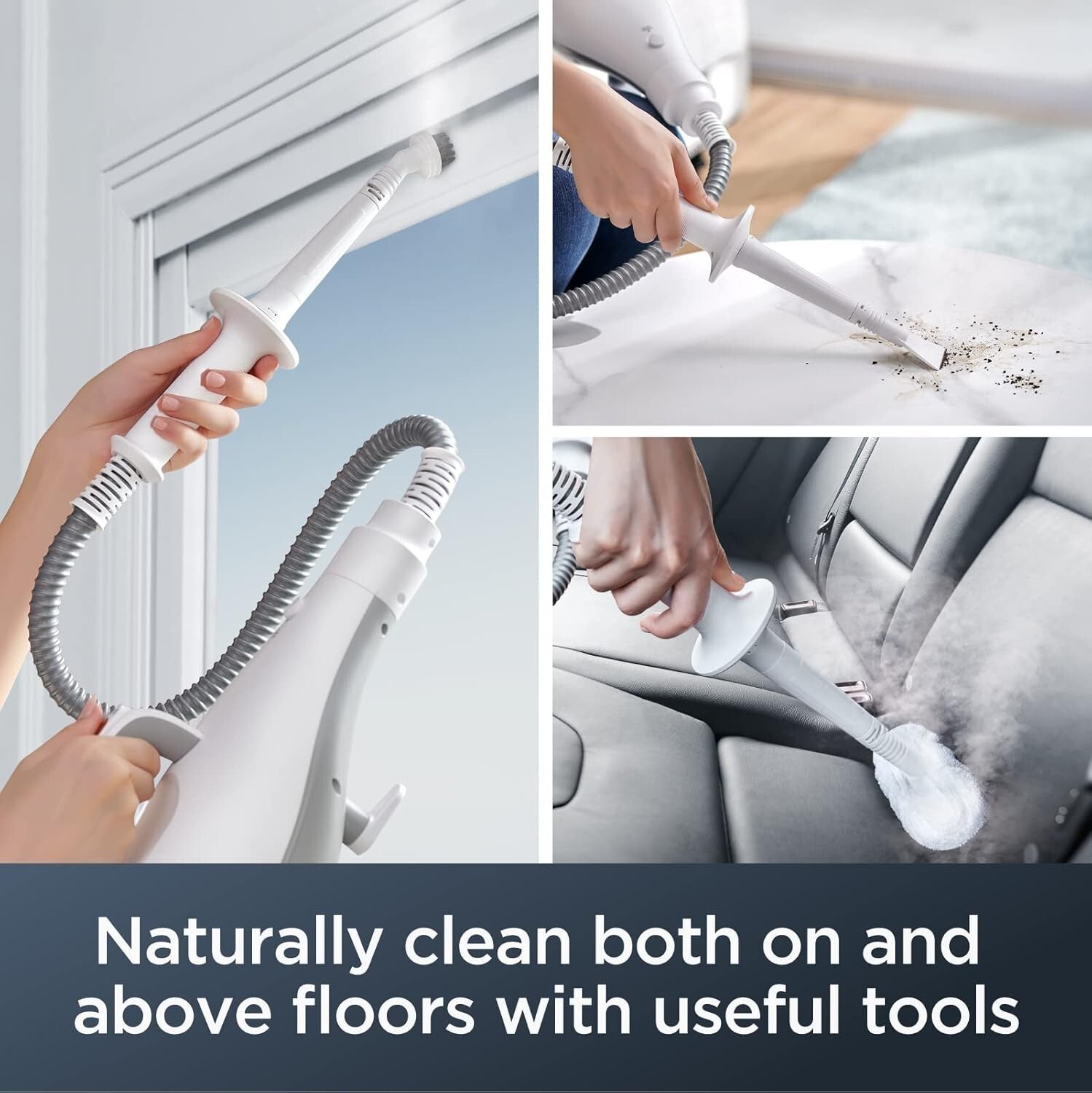 Efficient Steam Mop for Hard Floors & Rugs - Quick Heating, Lightweight Design