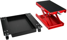 Load image into Gallery viewer, Wide Motorcycle Scissor Jack with Dolly - 1100 lbs Capacity for Easy Maintenance