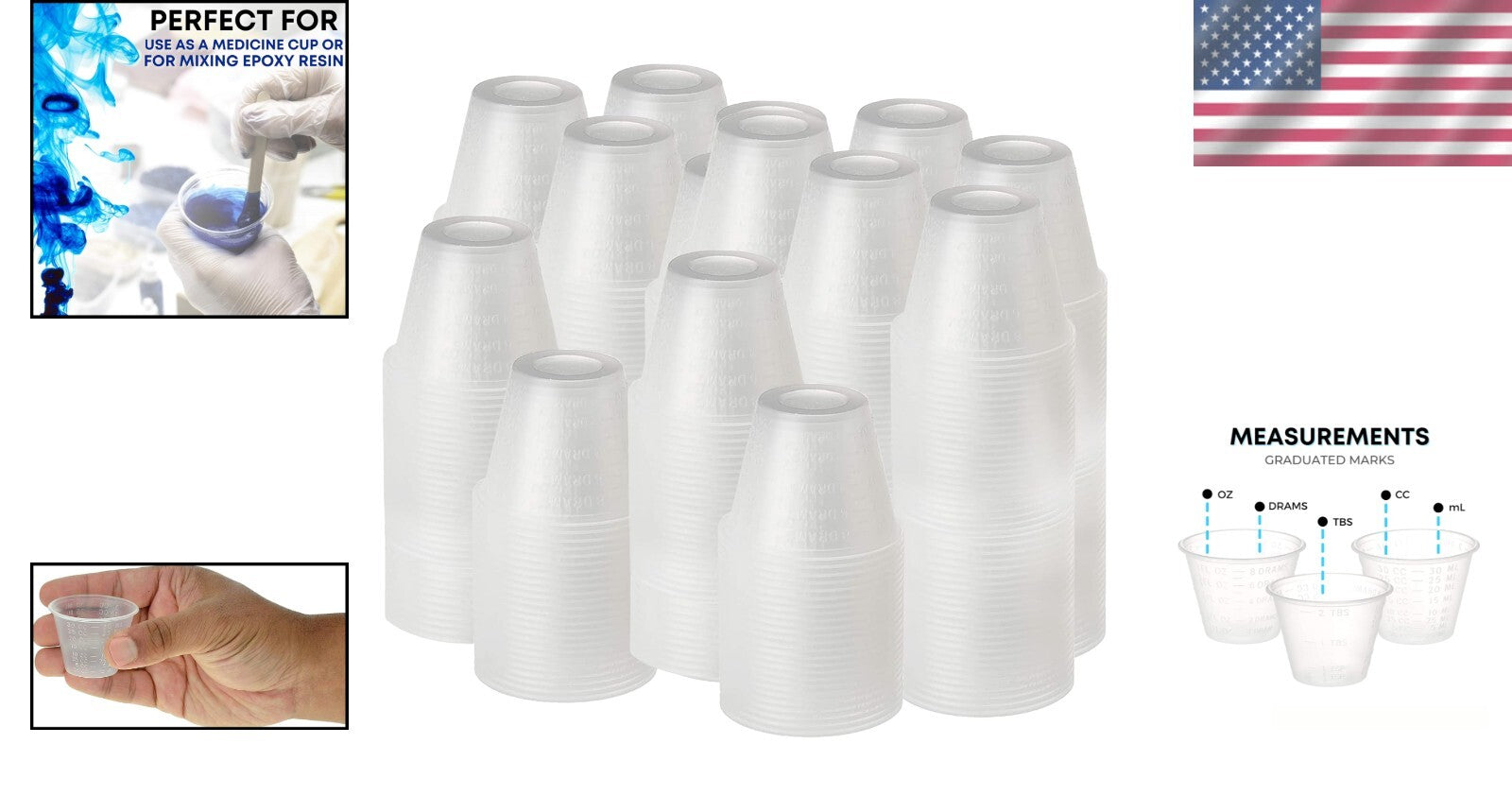 2000 Count Graduated 1 Oz Disposable Plastic Medicine Cups for Precise Mixing