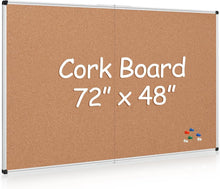 Load image into Gallery viewer, Extra Large 72" x 48" Foldable Cork Bulletin Board with Aluminum Frame