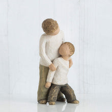 Load image into Gallery viewer, Sentimental Hand-Carved Brothers Figure - Capturing Moments of Togetherness