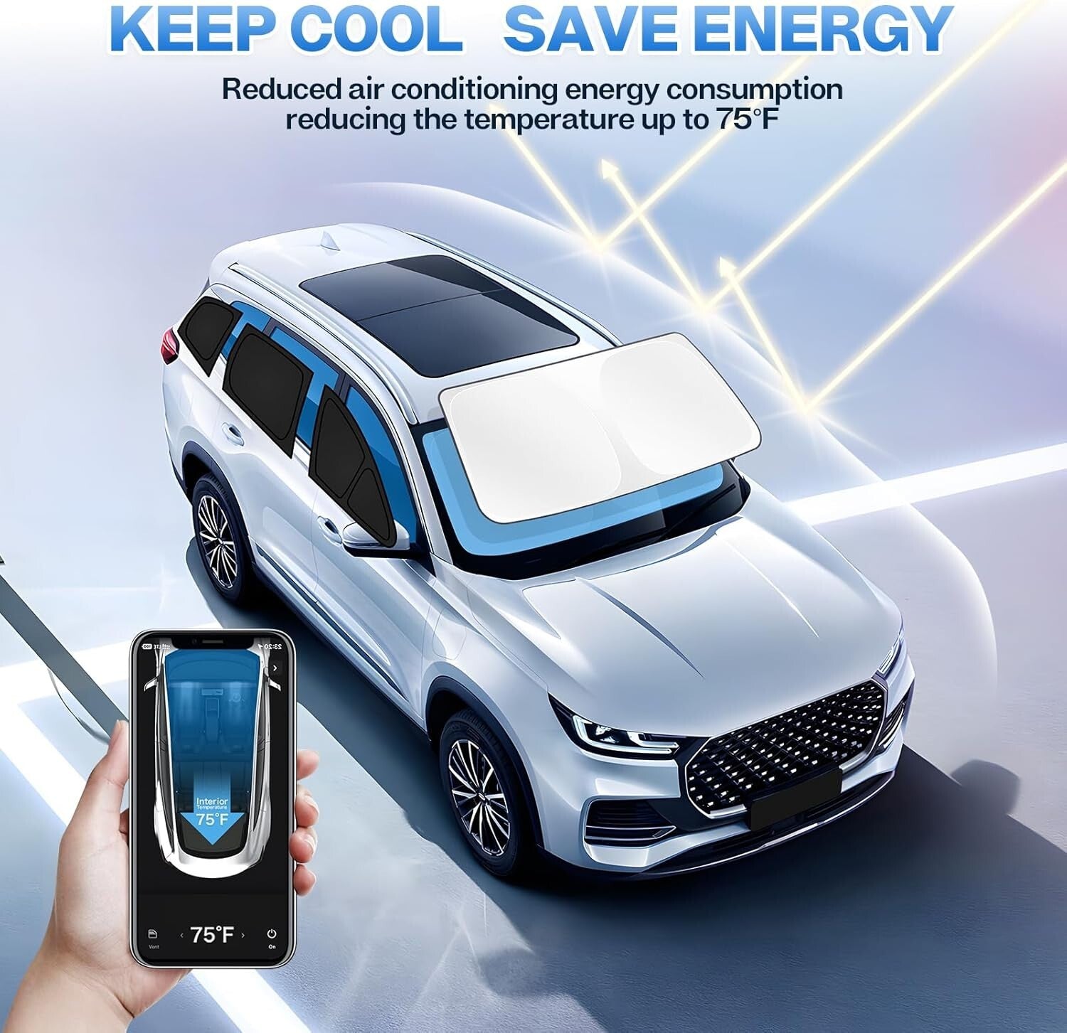 Custom Fit Car Sunshade for 2014-2023 Jeep Cherokee - 7pcs Privacy UV Protection