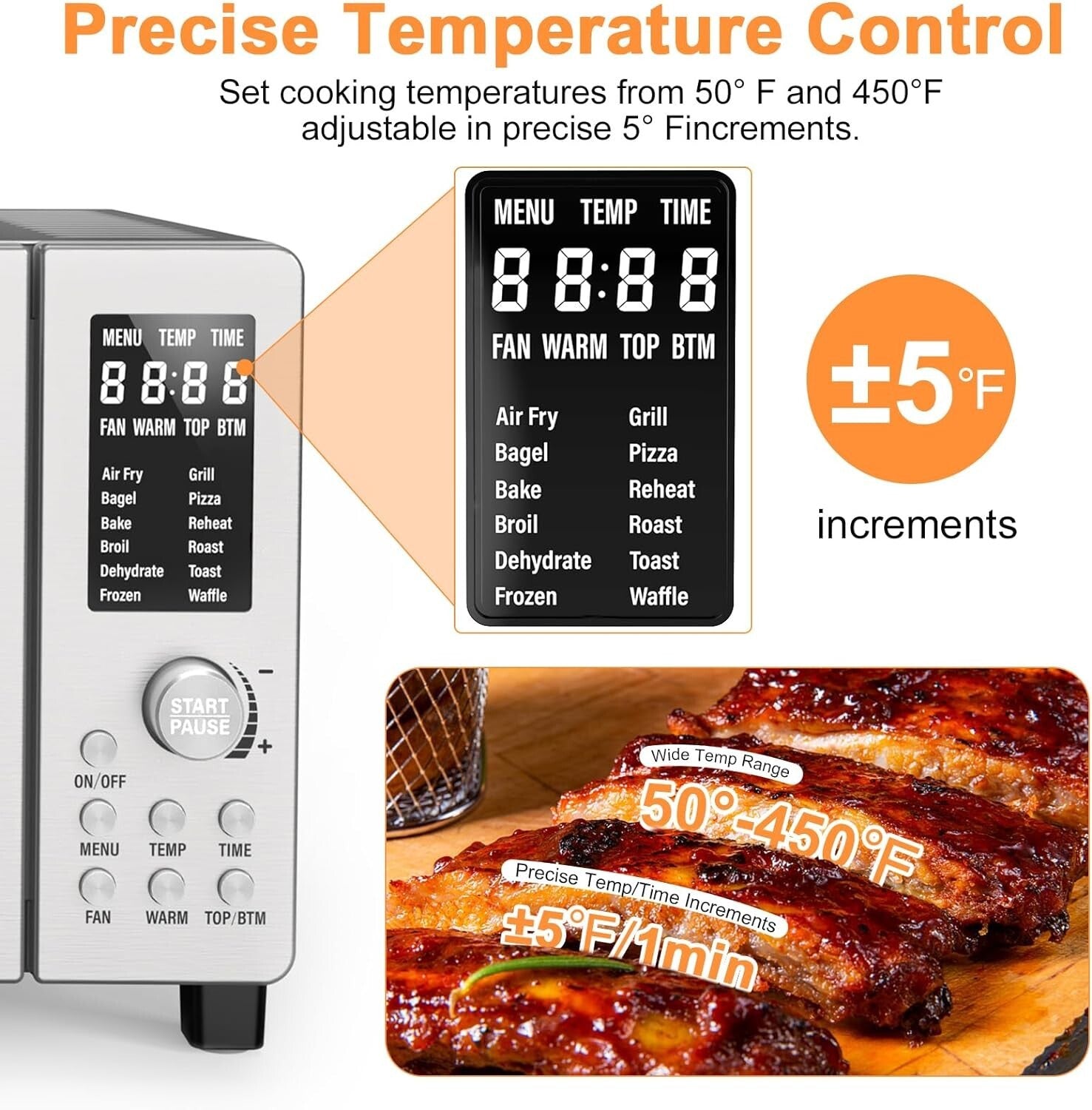 Efficient Bravo Air Fryer Toaster Oven - 3x Faster with Flexible Cooking Control