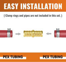 Load image into Gallery viewer, 50-Pack 1/2" Lead-Free Brass PEX Coupling - NSF Certified Plumbing Fittings