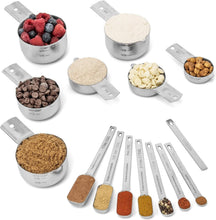 Load image into Gallery viewer, Premium 14-Piece Stainless Steel Measuring Cups &amp; Spoons Set - Lifetime Durable