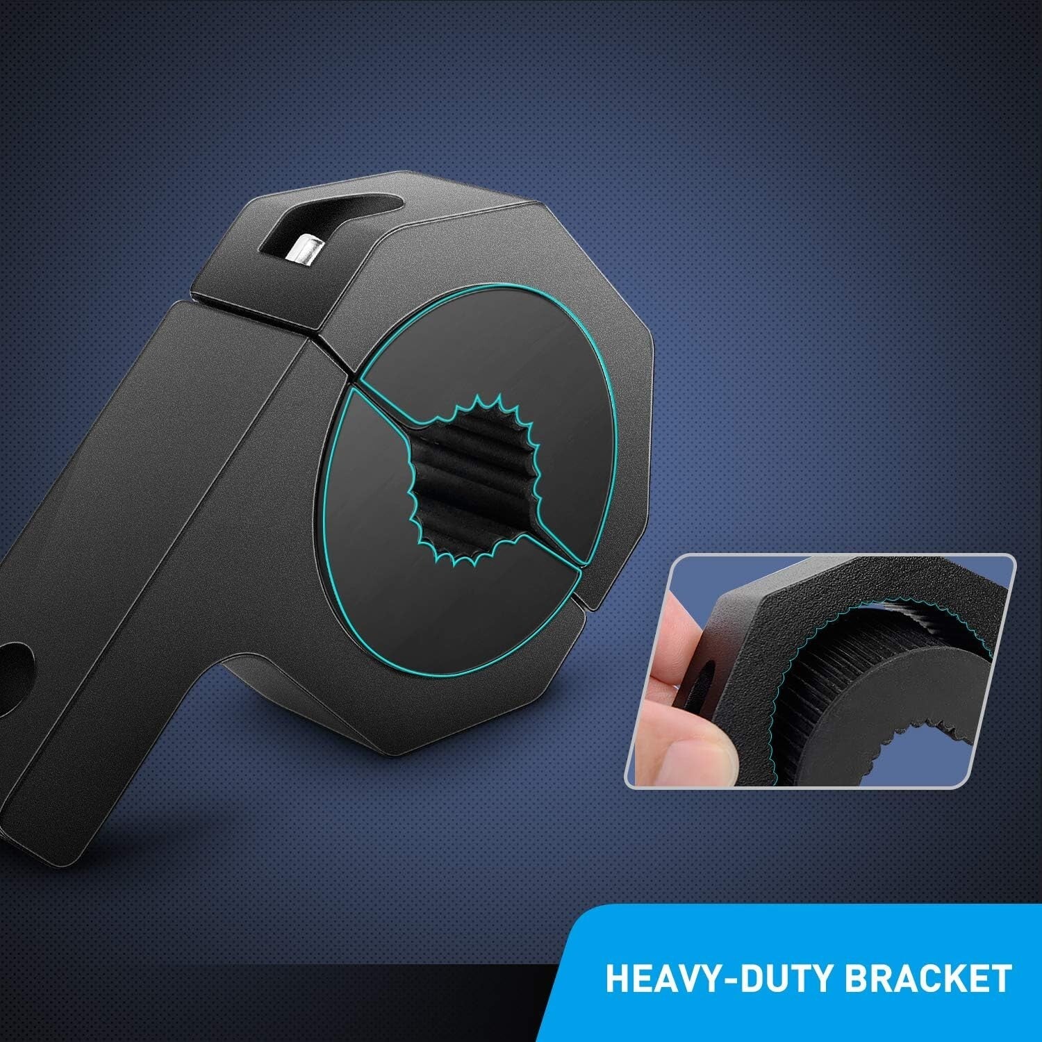 Secure LED Light Bar Clamp Kit with Rubber Inserts - Fits 1 to 2 Inch Tubes